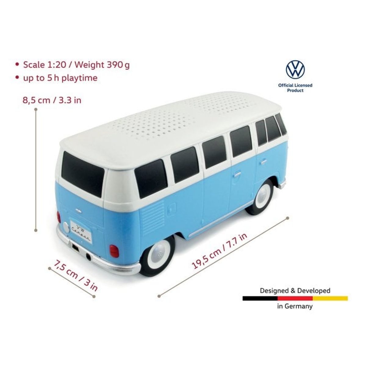 Volkswagen VW T1 Bus Bluetooth Speaker in Gift Box - Blue