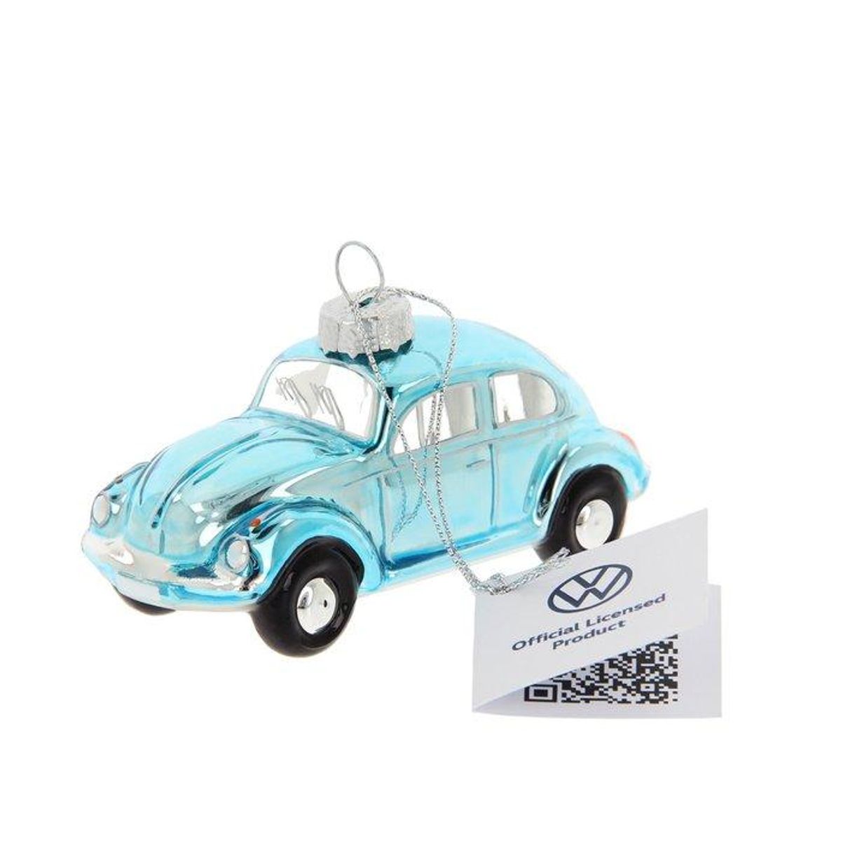 Volkswagen VW Beetle Glass Decoration / Christmas Ornament in Gift Box - Blue