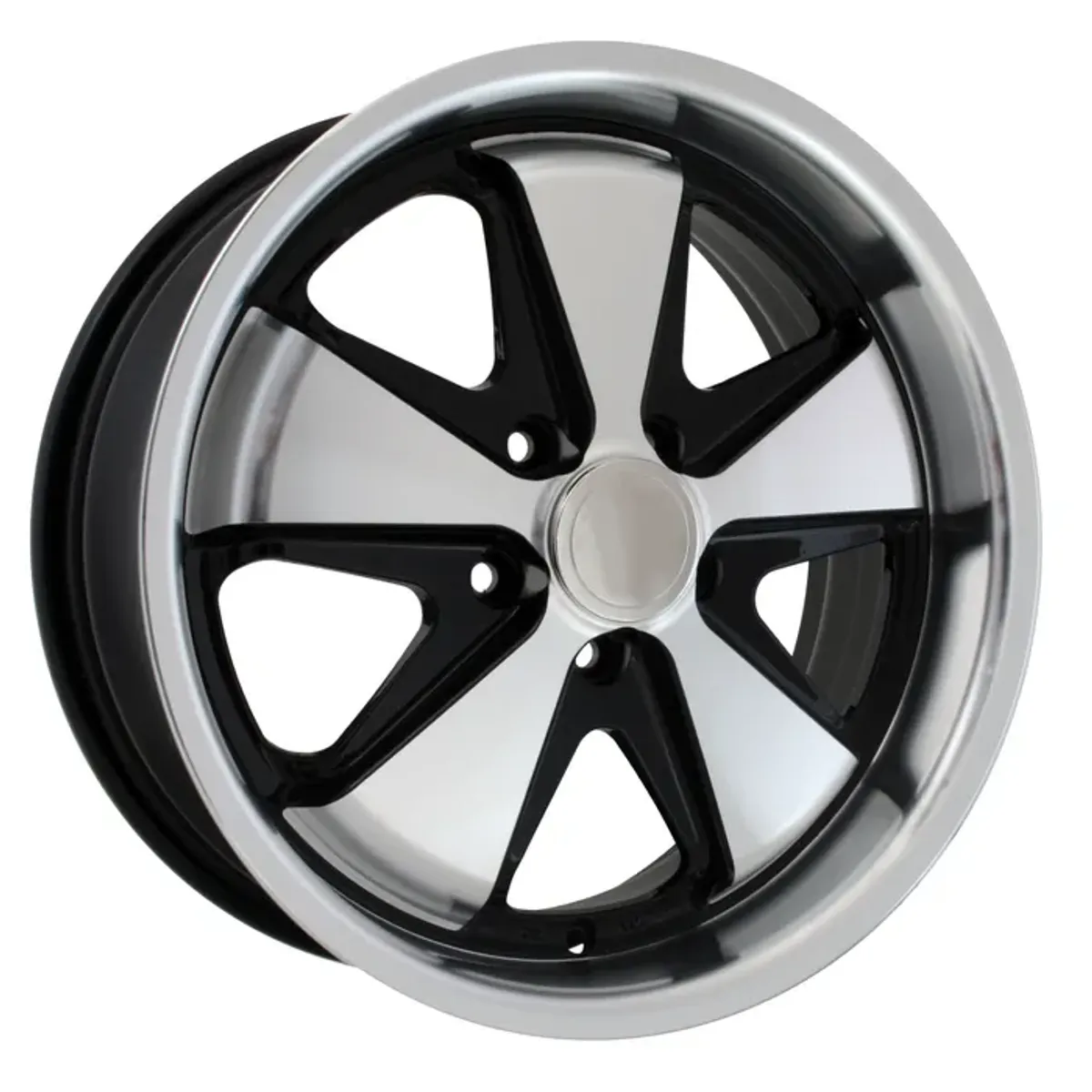 Fooks Alloy Wheel, Black & Polished, 4.5x15, 5x130, ET45