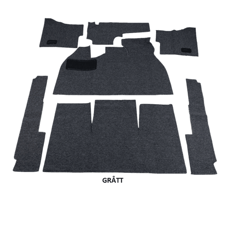 Gulvmattesett i grått stoff TMI Type 1 08/57-07/68