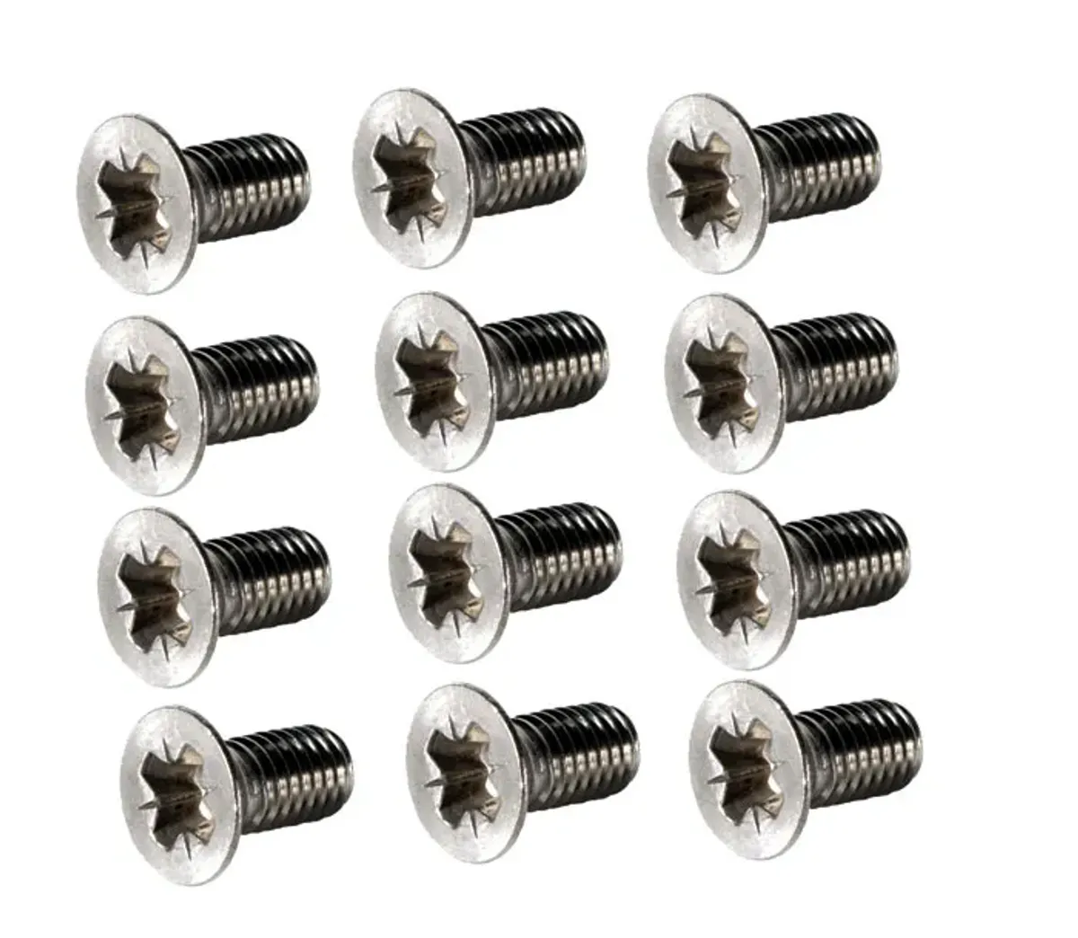 Skruesett 12stk til dørhengsel rustfritt 8x15mm