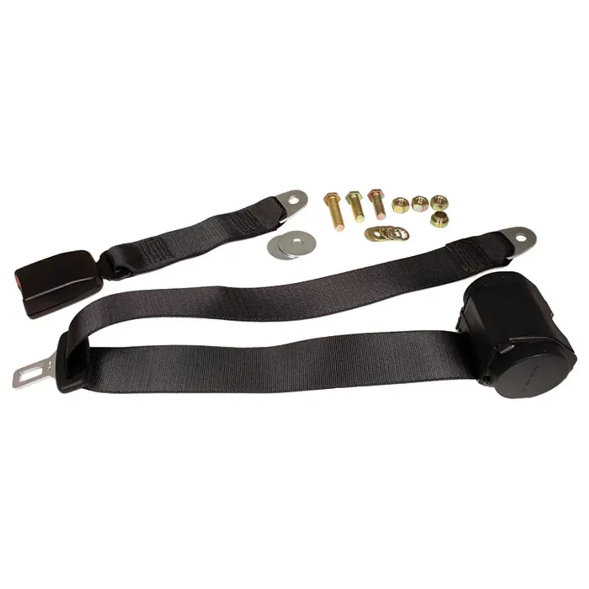 3-Punkt sikkerhetsbelte svart med rulle baksete