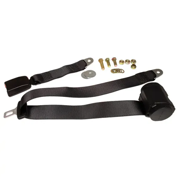 Hovedbilde 3-Punkt sikkerhetsbelte svart med rulle baksete