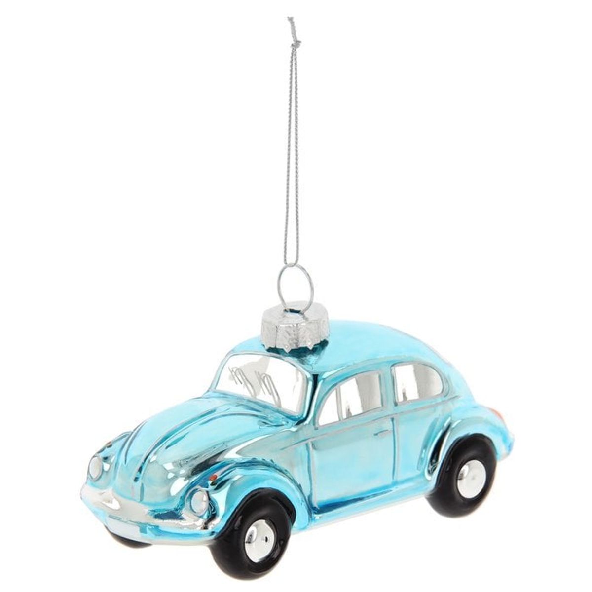 Volkswagen VW Beetle Glass Decoration / Christmas Ornament in Gift Box - Blue